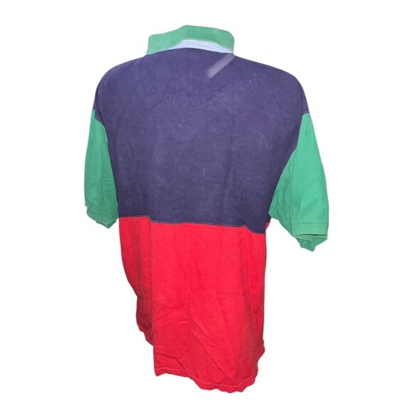 Duck Head Vintage Colorblock Polo Shirt Red Green Navy Sz Large Mens 100% Cotton - Picture 7 of 7